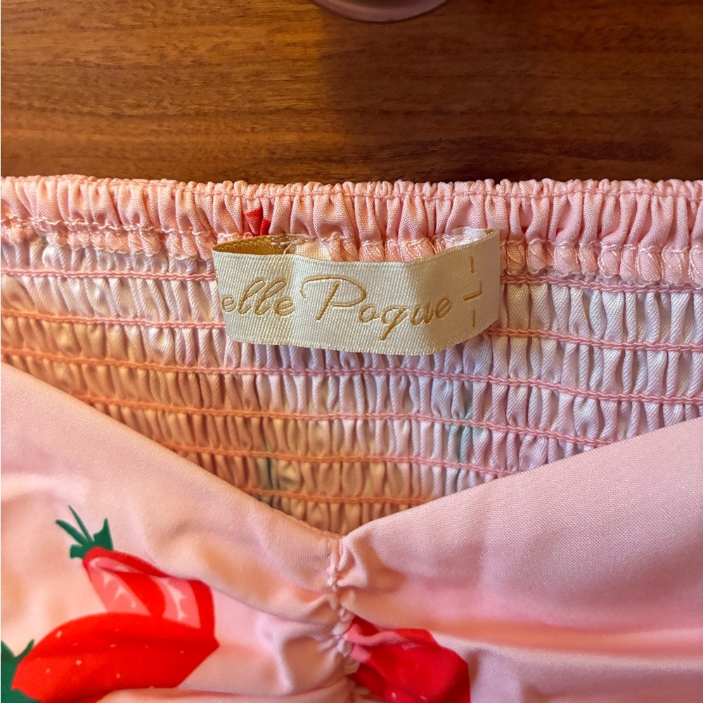 Chic Pink Strawberry Print Midi Dress - Picture 4 of 4